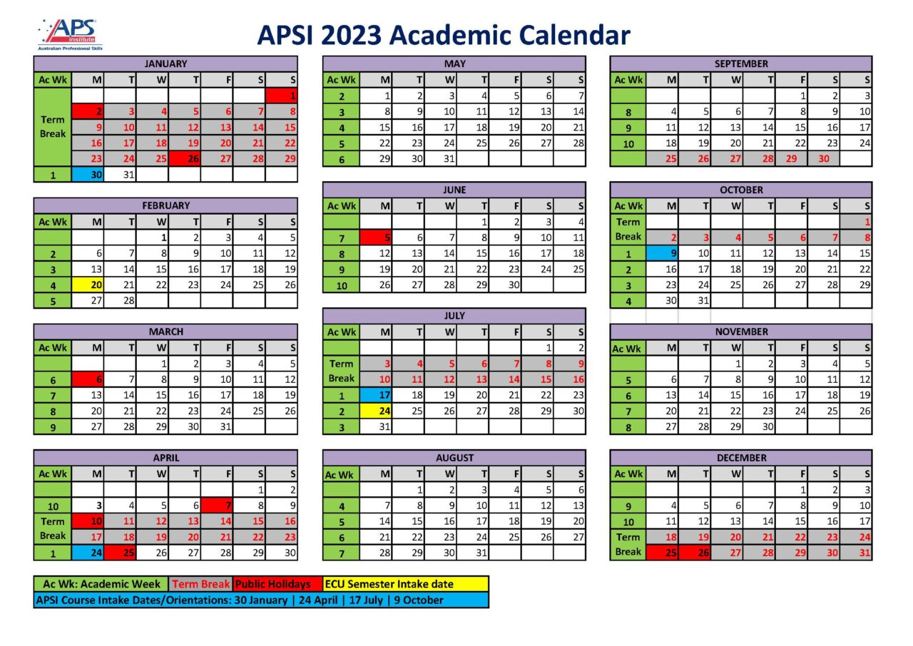 Academic Calendar APSI